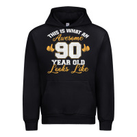 Black 90th birthday novelty gift awesome 90 year old t shirt Urban Hoodie - linhVisuals