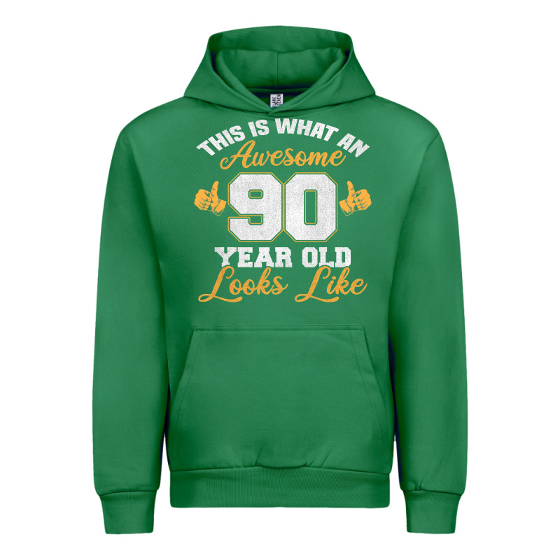 90th Birthday Novelty Gift Awesome 90 Year Old T Shirt Urban Hoodie by linhVisuals | Teevron