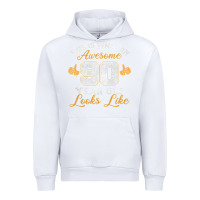 White 90th birthday novelty gift awesome 90 year old t shirt Urban Hoodie - linhVisuals