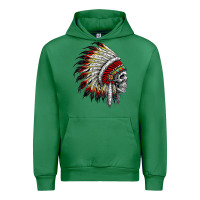 Emerald native american indian chief skull motorcycle headdress  t shirt Urban Hoodie - linhVisuals