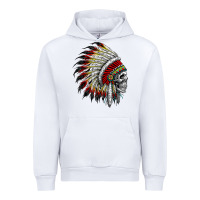 White native american indian chief skull motorcycle headdress  t shirt Urban Hoodie - linhVisuals
