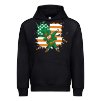 Black dabbing leprechaun irish american flag Urban Hoodie - linhVisuals