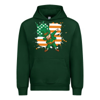 Forest Green dabbing leprechaun irish american flag Urban Hoodie - linhVisuals