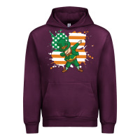 Mauve Wine dabbing leprechaun irish american flag Urban Hoodie - linhVisuals
