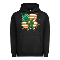 Pigment Black dabbing leprechaun irish american flag Urban Hoodie - linhVisuals