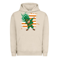 Pigment French Oak dabbing leprechaun irish american flag Urban Hoodie - linhVisuals