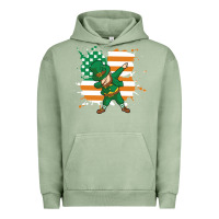 Pigment Oil Green dabbing leprechaun irish american flag Urban Hoodie - linhVisuals