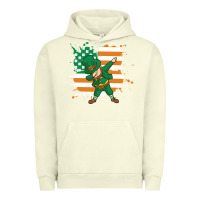 Pigment Pistachio dabbing leprechaun irish american flag Urban Hoodie - linhVisuals