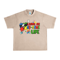 French Oak Living an au-some life Autism Awareness Day Urban Heavy Tee - FaDigitalArtStudio