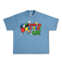 Pebble Blue Living an au-some life Autism Awareness Day Urban Heavy Tee - FaDigitalArtStudio