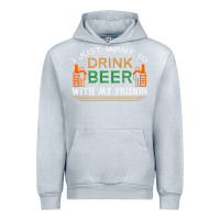 Heather Grey i just want to drink with my friends Urban Hoodie - linhVisuals