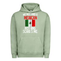 Pigment Oil Green my husband is mexican nothing scares me funny husband zip hoodie Urban Hoodie - linhVisuals