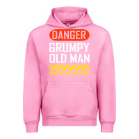 Fuchsia Pink funny danger grumpy old man sarcastic saying, retirement t shirt Urban Hoodie - linhVisuals