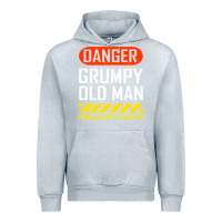 Heather Grey funny danger grumpy old man sarcastic saying, retirement t shirt Urban Hoodie - linhVisuals