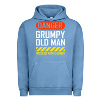 Pigment Pebble Blue funny danger grumpy old man sarcastic saying, retirement t shirt Urban Hoodie - linhVisuals