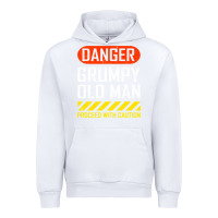 White funny danger grumpy old man sarcastic saying, retirement t shirt Urban Hoodie - linhVisuals