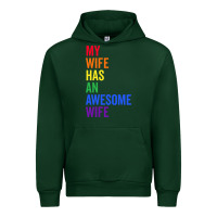 Forest Green my wife has an awesome wife funny lesbian wedding gift t shirt Urban Hoodie - linhVisuals