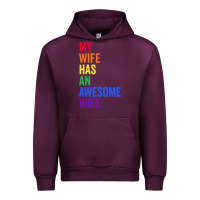Mauve Wine my wife has an awesome wife funny lesbian wedding gift t shirt Urban Hoodie - linhVisuals