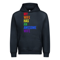 Navy my wife has an awesome wife funny lesbian wedding gift t shirt Urban Hoodie - linhVisuals