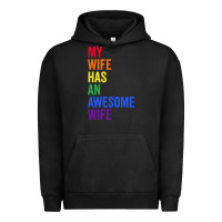 Pigment Black my wife has an awesome wife funny lesbian wedding gift t shirt Urban Hoodie - linhVisuals