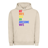 Pigment French Oak my wife has an awesome wife funny lesbian wedding gift t shirt Urban Hoodie - linhVisuals