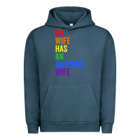 Pigment Midnight Navy my wife has an awesome wife funny lesbian wedding gift t shirt Urban Hoodie - linhVisuals