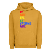 Pigment Peanut Butter my wife has an awesome wife funny lesbian wedding gift t shirt Urban Hoodie - linhVisuals