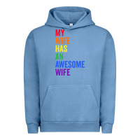 Pigment Pebble Blue my wife has an awesome wife funny lesbian wedding gift t shirt Urban Hoodie - linhVisuals