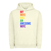 Pigment Pistachio my wife has an awesome wife funny lesbian wedding gift t shirt Urban Hoodie - linhVisuals