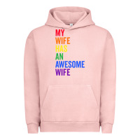 Pigment Salmon my wife has an awesome wife funny lesbian wedding gift t shirt Urban Hoodie - linhVisuals