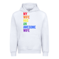White my wife has an awesome wife funny lesbian wedding gift t shirt Urban Hoodie - linhVisuals