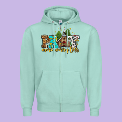 Pray More Worry Less With Church Zipper Hoodie Designed By Adodesignshop