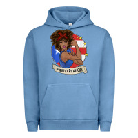Pigment Pebble Blue puerto rican girl strong t shirt puerto rico pride boricua Urban Hoodie - linhVisuals