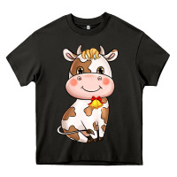 Asphalt Cartoon Cow Heavy Core Tee - HowdyJamesFarm