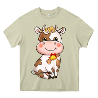 Mossy Cartoon Cow Heavy Core Tee - HowdyJamesFarm