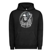Pigment Black santa muerte female deity mexican satanic dead sugar skull tank top Urban Hoodie - linhVisuals