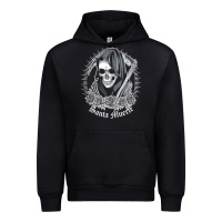 Black santa muerte female deity mexican satanic dead sugar skull tank top Urban Hoodie - linhVisuals