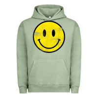 Pigment Oil Green vintage retro happy smiley face 80's 90's aesthetic t shirt Urban Hoodie - linhVisuals