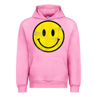 Fuchsia Pink vintage retro happy smiley face 80's 90's aesthetic t shirt Urban Hoodie - linhVisuals
