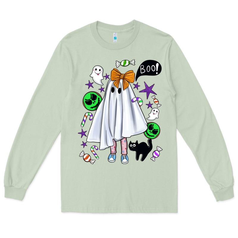 Cute Ghost Halloween Long Sleeve Tee by BundleAndBundleShop | Teevron