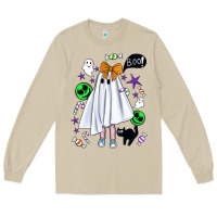 Mushroom cute ghost halloween Long Sleeve Tee - BundleAndBundleShop