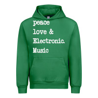 Emerald peace love & electronic music  edm techno t shirt Urban Hoodie - linhVisuals