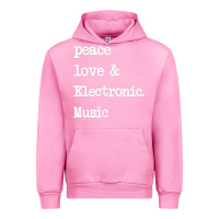 Fuchsia Pink peace love & electronic music  edm techno t shirt Urban Hoodie - linhVisuals