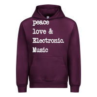 Mauve Wine peace love & electronic music  edm techno t shirt Urban Hoodie - linhVisuals
