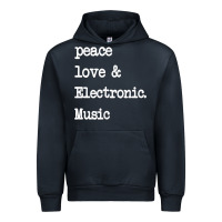 Navy peace love & electronic music  edm techno t shirt Urban Hoodie - linhVisuals