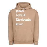 Pigment Burro peace love & electronic music  edm techno t shirt Urban Hoodie - linhVisuals