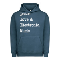 Pigment Midnight Navy peace love & electronic music  edm techno t shirt Urban Hoodie - linhVisuals