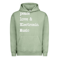 Pigment Oil Green peace love & electronic music  edm techno t shirt Urban Hoodie - linhVisuals