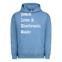 Pigment Pebble Blue peace love & electronic music  edm techno t shirt Urban Hoodie - linhVisuals