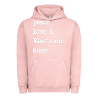 Pigment Salmon peace love & electronic music  edm techno t shirt Urban Hoodie - linhVisuals